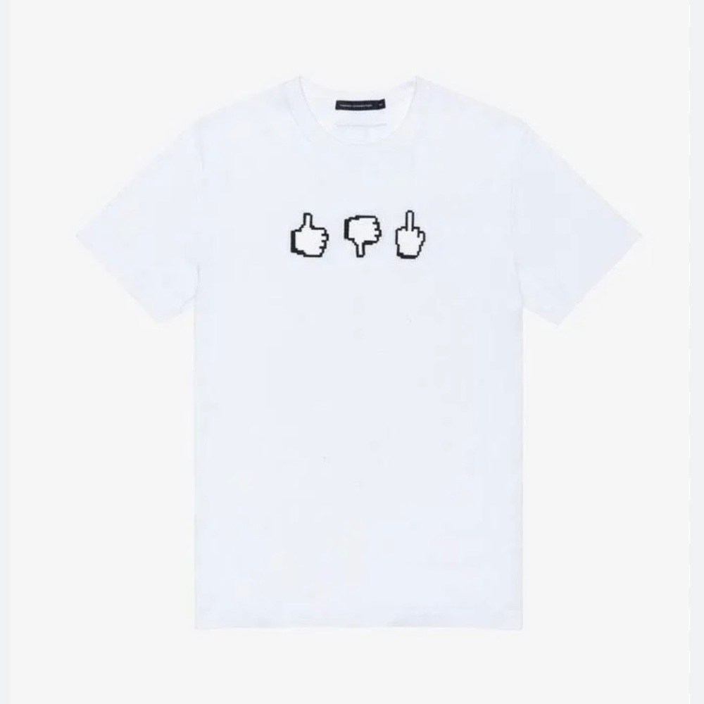 French Connection Pixel Emoji Shirt, Size Large